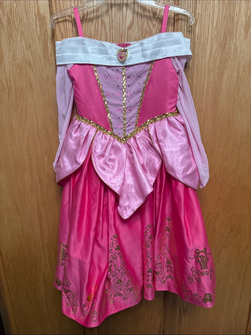 Disney Hot Pink and Light Pink Princess Costume Dress with Gold Trim